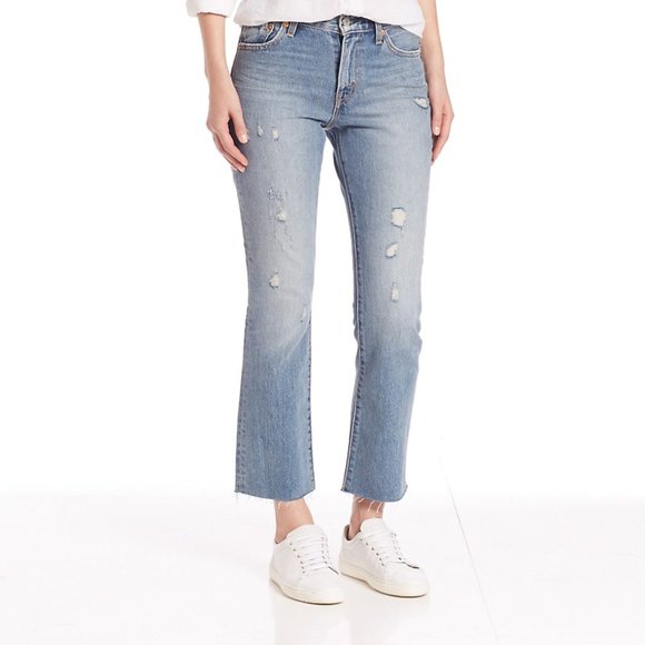 Levi's Denim - Levi's Distressed Kick Flare Jeans w/ Raw Hem